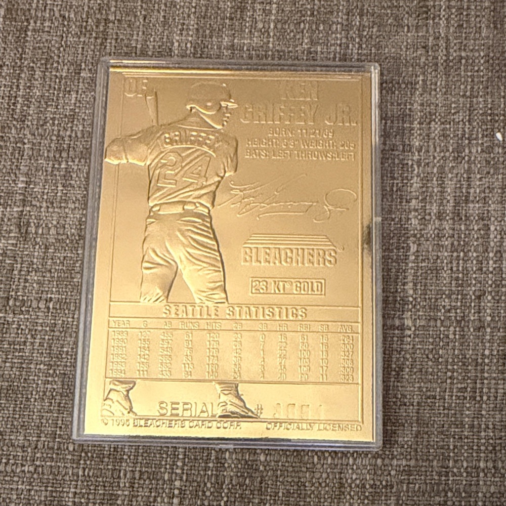 Ken Griffey Jr. “The Kid” Gold & Silver Card by Bleachers - Picture 2 of 4